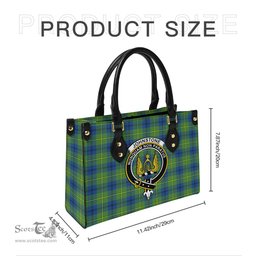 Scottish Johnstone-Johnston Ancient Tartan Leather Bag for Women with Family Crest Scottish Plaid Tartan Plaid - ScotsTee - scotstee.com