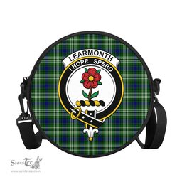 Scottish Learmonth Tartan Round Crossbody Bags - Round Purse with Family Crest Scottish Plaid Tartan Plaid - ScotsTee - scotstee.com