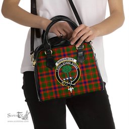 Scottish Kinninmont Tartan Shoulder Handbags with Family Crest Scottish Plaid Tartan Plaid - ScotsTee - scotstee.com