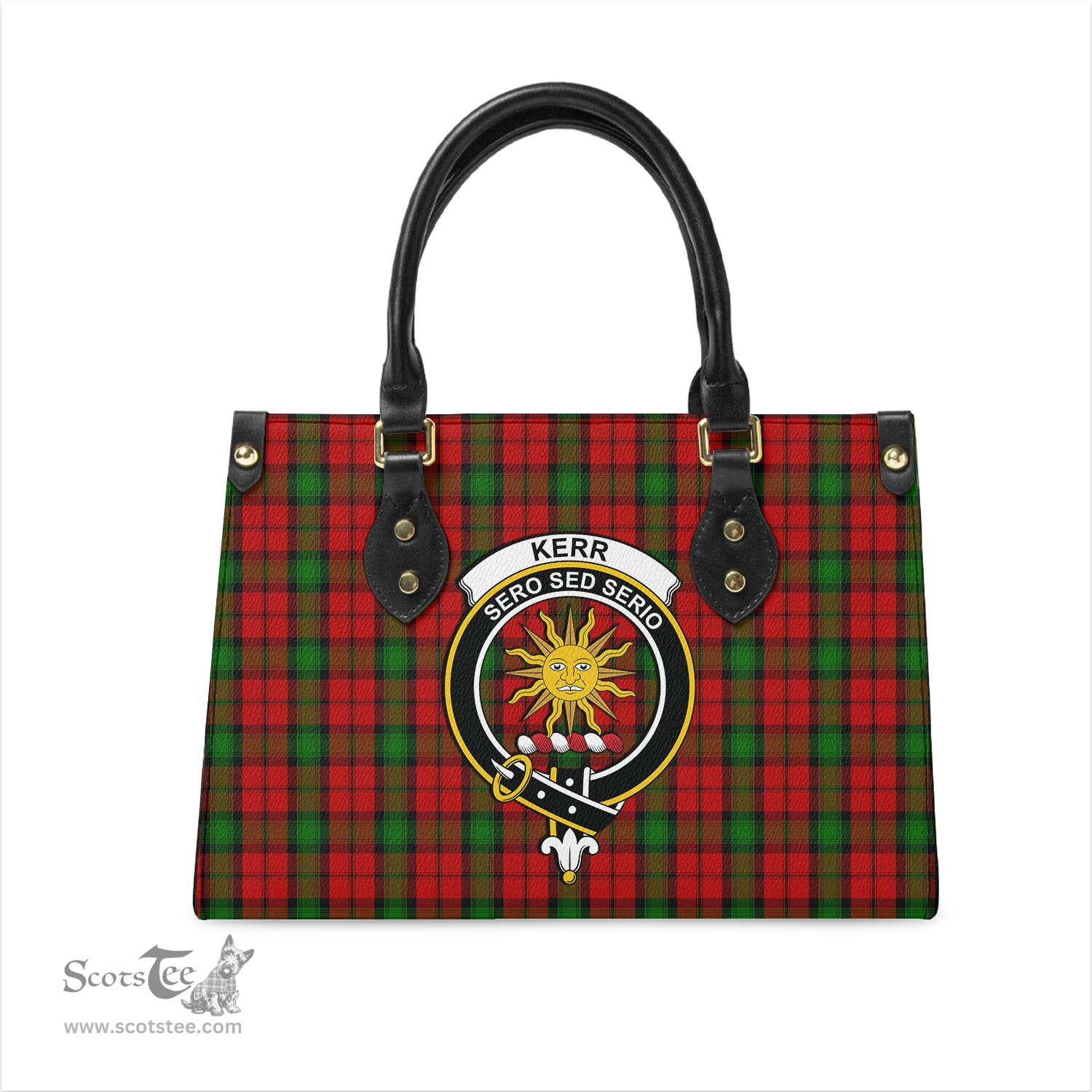Scottish Kerr Tartan Leather Bag for Women with Family Crest Scottish Plaid Tartan Plaid - ScotsTee - scotstee.com