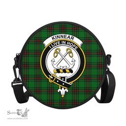Scottish Kinnear Tartan Round Crossbody Bags - Round Purse with Family Crest Scottish Plaid Tartan Plaid - ScotsTee - scotstee.com