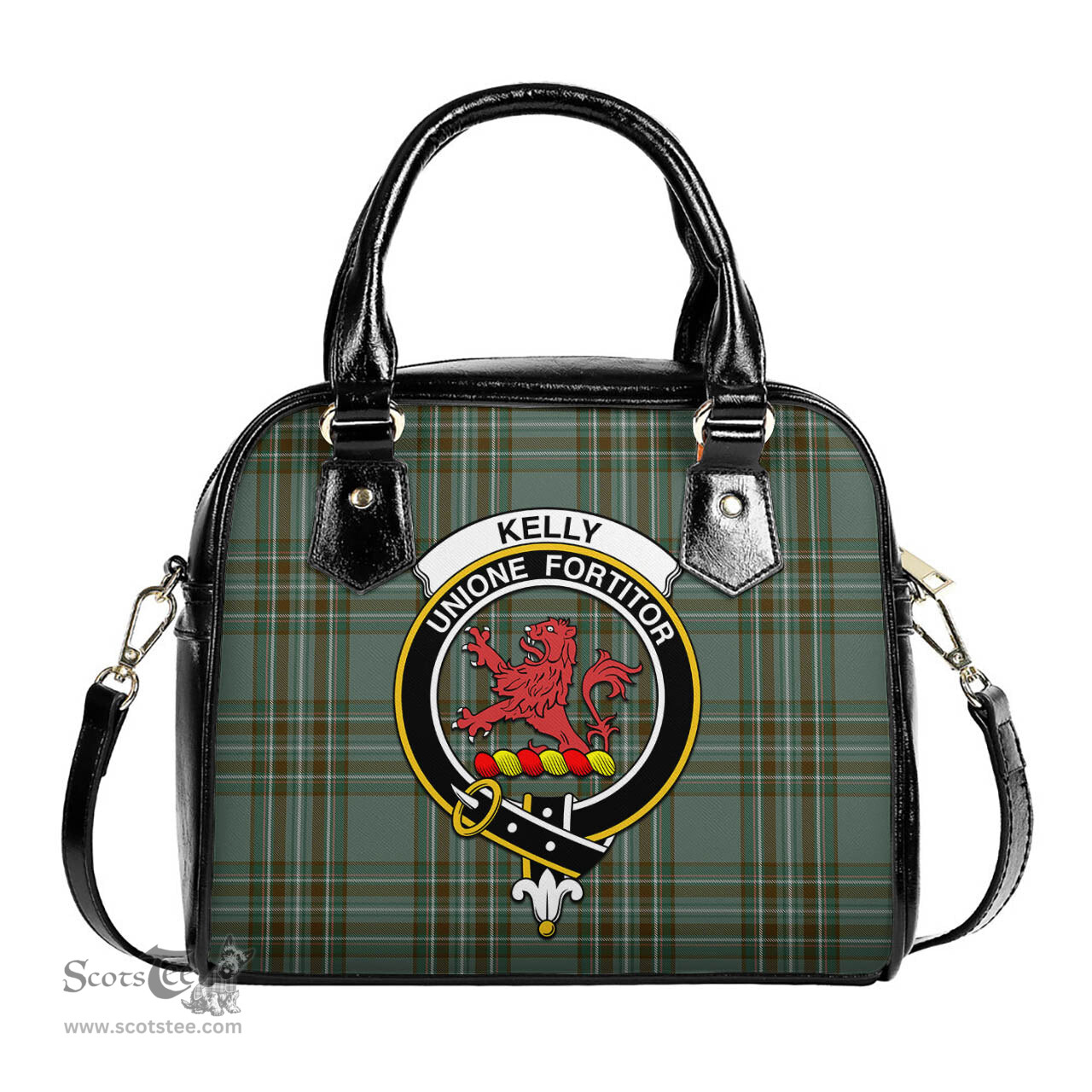 Scottish Kelly Dress Tartan Shoulder Handbags with Family Crest Scottish Plaid Tartan Plaid - ScotsTee - scotstee.com