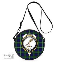 Scottish Lammie Tartan Round Crossbody Bags - Round Purse with Family Crest Scottish Plaid Tartan Plaid - ScotsTee - scotstee.com