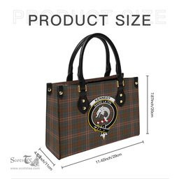 Scottish Kennedy Weathered Tartan Leather Bag for Women with Family Crest Scottish Plaid Tartan Plaid - ScotsTee - scotstee.com