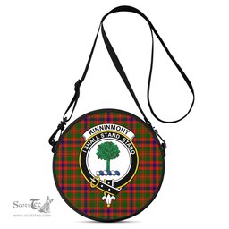 Scottish Kinninmont Tartan Round Crossbody Bags - Round Purse with Family Crest Scottish Plaid Tartan Plaid - ScotsTee - scotstee.com