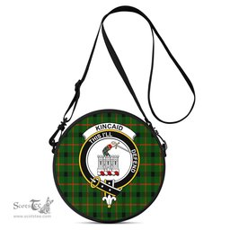 Scottish Kincaid Modern Tartan Round Crossbody Bags - Round Purse with Family Crest Scottish Plaid Tartan Plaid - ScotsTee - scotstee.com