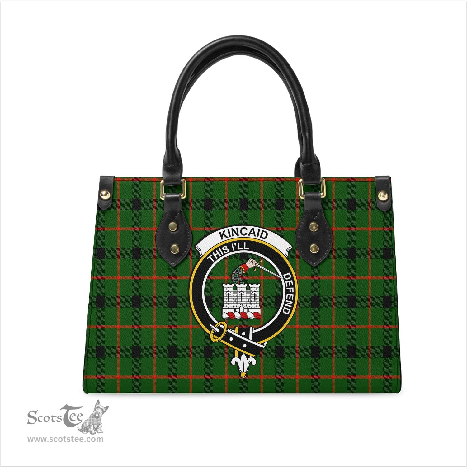 Scottish Kincaid Modern Tartan Leather Bag for Women with Family Crest Scottish Plaid Tartan Plaid - ScotsTee - scotstee.com