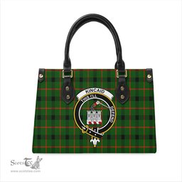 Scottish Kincaid Modern Tartan Leather Bag for Women with Family Crest Scottish Plaid Tartan Plaid - ScotsTee - scotstee.com