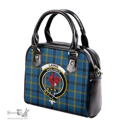 Scottish Laing Tartan Shoulder Handbags with Family Crest Scottish Plaid Tartan Plaid - ScotsTee - scotstee.com