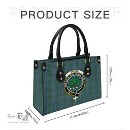 Scottish Irvine of Drum Tartan Leather Bag for Women with Family Crest Scottish Plaid Tartan Plaid - ScotsTee - scotstee.com