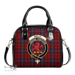 Scottish Kelly of Sleat Red Tartan Shoulder Handbags with Family Crest Scottish Plaid Tartan Plaid - ScotsTee - scotstee.com