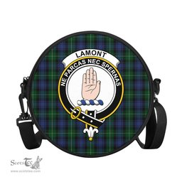 Scottish Lamont #2 Tartan Round Crossbody Bags - Round Purse with Family Crest Scottish Plaid Tartan Plaid - ScotsTee - scotstee.com
