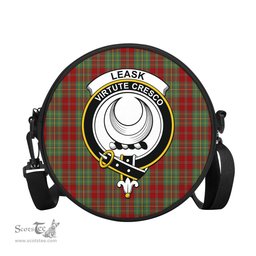 Scottish Leask Tartan Round Crossbody Bags - Round Purse with Family Crest Scottish Plaid Tartan Plaid - ScotsTee - scotstee.com