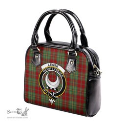 Scottish Leask Tartan Shoulder Handbags with Family Crest Scottish Plaid Tartan Plaid - ScotsTee - scotstee.com