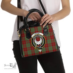 Scottish Leask Tartan Shoulder Handbags with Family Crest Scottish Plaid Tartan Plaid - ScotsTee - scotstee.com