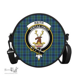 Scottish Keith Tartan Round Crossbody Bags - Round Purse with Family Crest Scottish Plaid Tartan Plaid - ScotsTee - scotstee.com