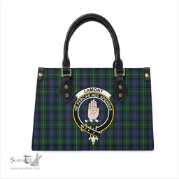 Scottish Lamont #2 Tartan Leather Bag for Women with Family Crest Scottish Plaid Tartan Plaid - ScotsTee - scotstee.com
