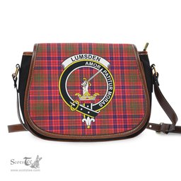 Scottish Lumsden Modern Tartan Saddle Crossbody Bag with Family Crest Scottish Plaid Tartan Plaid - ScotsTee - scotstee.com