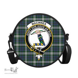 Scottish MacInnes Dress Tartan Round Crossbody Bags - Round Purse with Family Crest Scottish Plaid Tartan Plaid - ScotsTee - scotstee.com