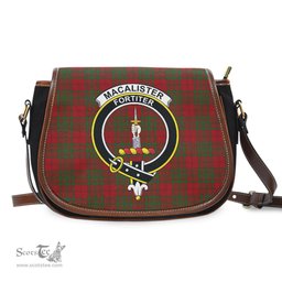 Scottish MacAlister of Glenbarr Tartan Saddle Crossbody Bag with Family Crest Scottish Plaid Tartan Plaid - ScotsTee - scotstee.com
