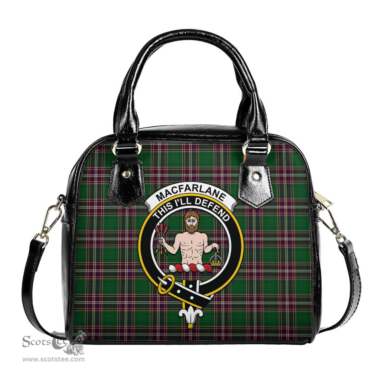 Scottish MacFarlane Hunting Tartan Shoulder Handbags with Family Crest Scottish Plaid Tartan Plaid - ScotsTee - scotstee.com