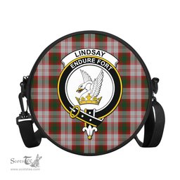 Scottish Lindsay Dress Red Tartan Round Crossbody Bags - Round Purse with Family Crest Scottish Plaid Tartan Plaid - ScotsTee - scotstee.com