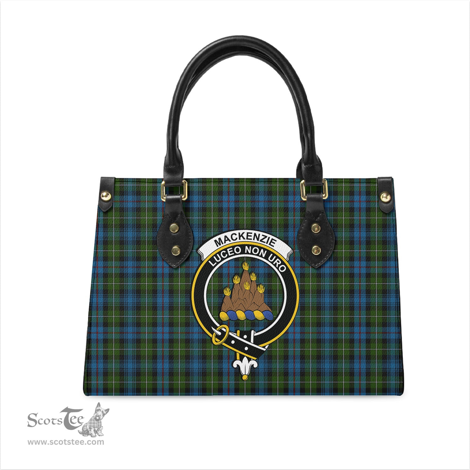 Scottish MacKenzie Tartan Leather Bag for Women with Family Crest Scottish Plaid Tartan Plaid - ScotsTee - scotstee.com