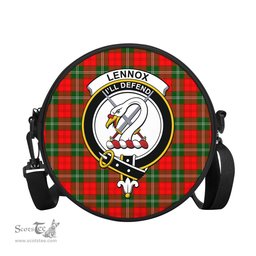 Scottish Lennox Modern Tartan Round Crossbody Bags - Round Purse with Family Crest Scottish Plaid Tartan Plaid - ScotsTee - scotstee.com