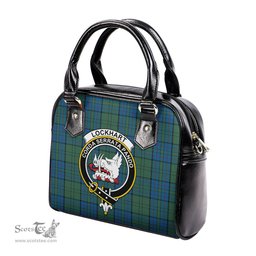 Scottish Lockhart Tartan Shoulder Handbags with Family Crest Scottish Plaid Tartan Plaid - ScotsTee - scotstee.com