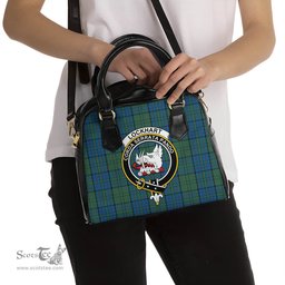 Scottish Lockhart Tartan Shoulder Handbags with Family Crest Scottish Plaid Tartan Plaid - ScotsTee - scotstee.com