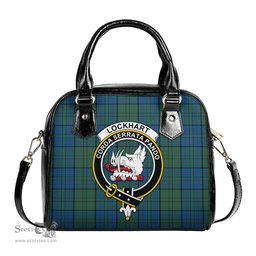 Scottish Lockhart Tartan Shoulder Handbags with Family Crest Scottish Plaid Tartan Plaid - ScotsTee - scotstee.com
