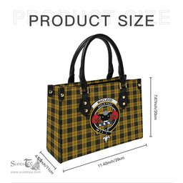 Scottish MacLeod Tartan Leather Bag for Women with Family Crest Scottish Plaid Tartan Plaid - ScotsTee - scotstee.com