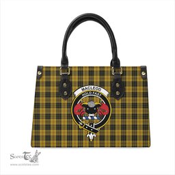 Scottish MacLeod Tartan Leather Bag for Women with Family Crest Scottish Plaid Tartan Plaid - ScotsTee - scotstee.com