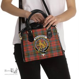 Scottish MacPherson Weathered Tartan Shoulder Handbags with Family Crest Scottish Plaid Tartan Plaid - ScotsTee - scotstee.com