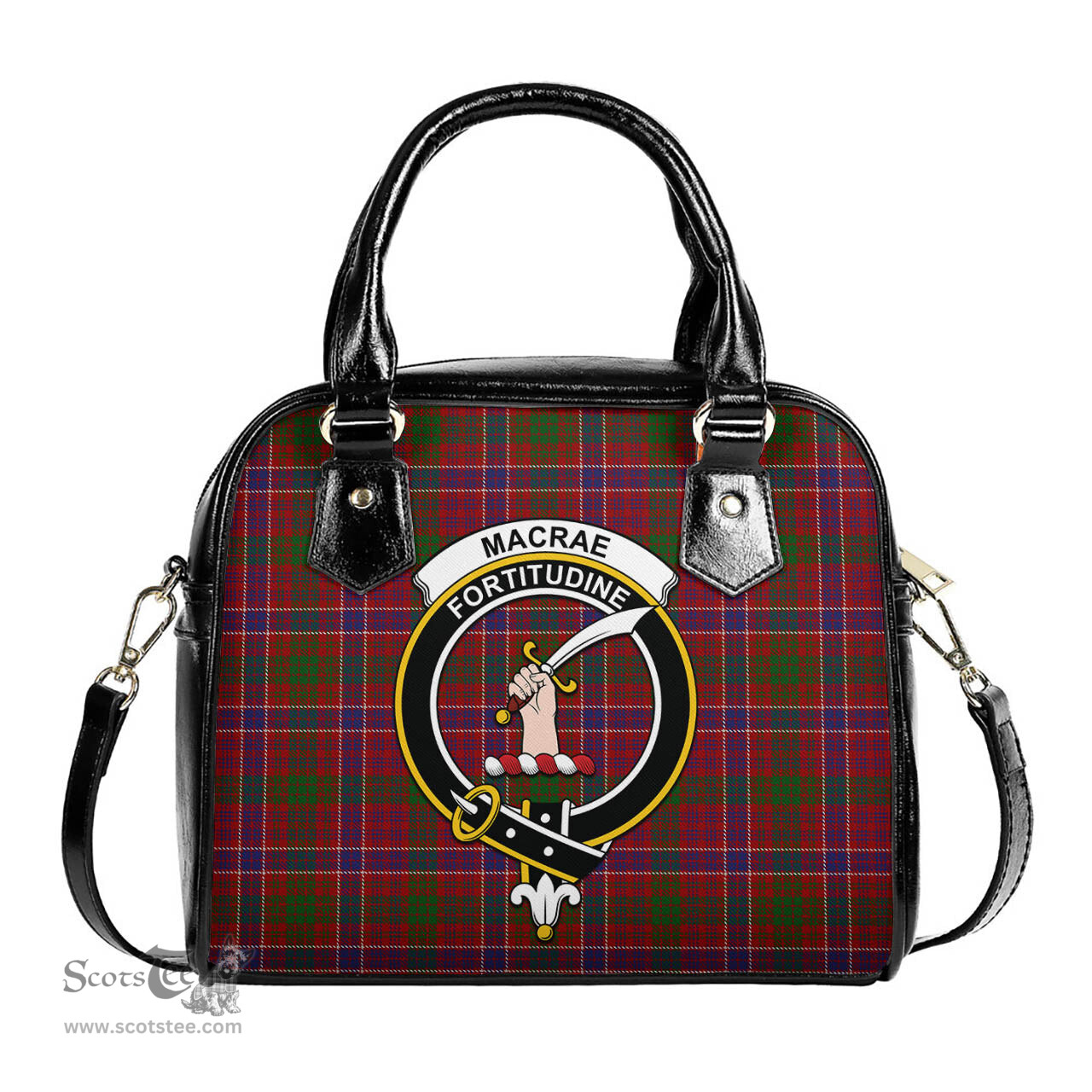 Scottish MacRae Red Tartan Shoulder Handbags with Family Crest Scottish Plaid Tartan Plaid - ScotsTee - scotstee.com