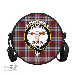 Scottish MacCulloch Dress Tartan Round Crossbody Bags - Round Purse with Family Crest Scottish Plaid Tartan Plaid - ScotsTee - scotstee.com