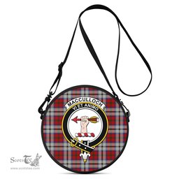Scottish MacCulloch Dress Tartan Round Crossbody Bags - Round Purse with Family Crest Scottish Plaid Tartan Plaid - ScotsTee - scotstee.com