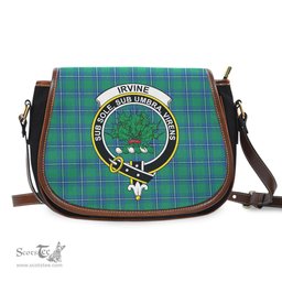Scottish Irvine Ancient Tartan Saddle Crossbody Bag with Family Crest Scottish Plaid Tartan Plaid - ScotsTee - scotstee.com