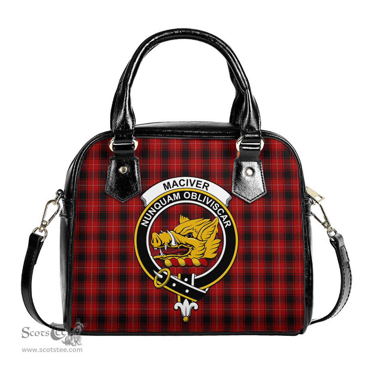 Scottish MacIver Tartan Shoulder Handbags with Family Crest Scottish Plaid Tartan Plaid - ScotsTee - scotstee.com