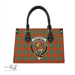 Scottish MacGregor Ancient Tartan Leather Bag for Women with Family Crest Scottish Plaid Tartan Plaid - ScotsTee - scotstee.com