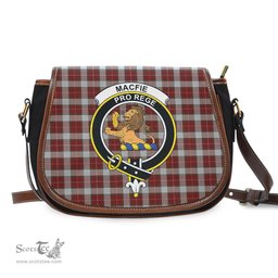 Scottish MacFie Dress Tartan Saddle Crossbody Bag with Family Crest Scottish Plaid Tartan Plaid - ScotsTee - scotstee.com