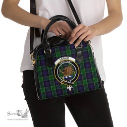 Scottish Leslie Hunting Tartan Shoulder Handbags with Family Crest Scottish Plaid Tartan Plaid - ScotsTee - scotstee.com