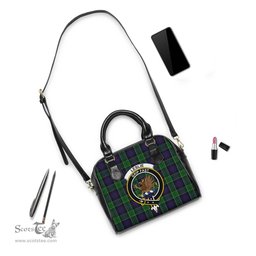 Scottish Leslie Hunting Tartan Shoulder Handbags with Family Crest Scottish Plaid Tartan Plaid - ScotsTee - scotstee.com