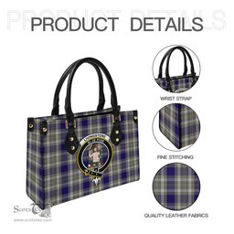 Scottish Livingston Dress Tartan Leather Bag for Women with Family Crest Scottish Plaid Tartan Plaid - ScotsTee - scotstee.com
