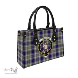 Scottish Livingston Dress Tartan Leather Bag for Women with Family Crest Scottish Plaid Tartan Plaid - ScotsTee - scotstee.com