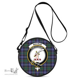 Scottish MacRae Hunting Modern Tartan Round Crossbody Bags - Round Purse with Family Crest Scottish Plaid Tartan Plaid - ScotsTee - scotstee.com