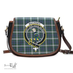 Scottish MacInnes Dress Tartan Saddle Crossbody Bag with Family Crest Scottish Plaid Tartan Plaid - ScotsTee - scotstee.com