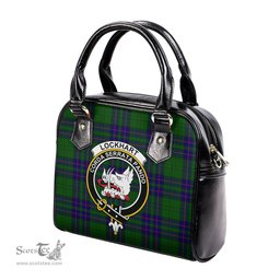 Scottish Lockhart Modern Tartan Shoulder Handbags with Family Crest Scottish Plaid Tartan Plaid - ScotsTee - scotstee.com