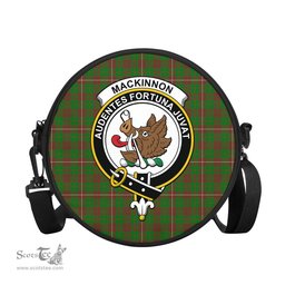 Scottish MacKinnon Hunting Modern Tartan Round Crossbody Bags - Round Purse with Family Crest Scottish Plaid Tartan Plaid - ScotsTee - scotstee.com