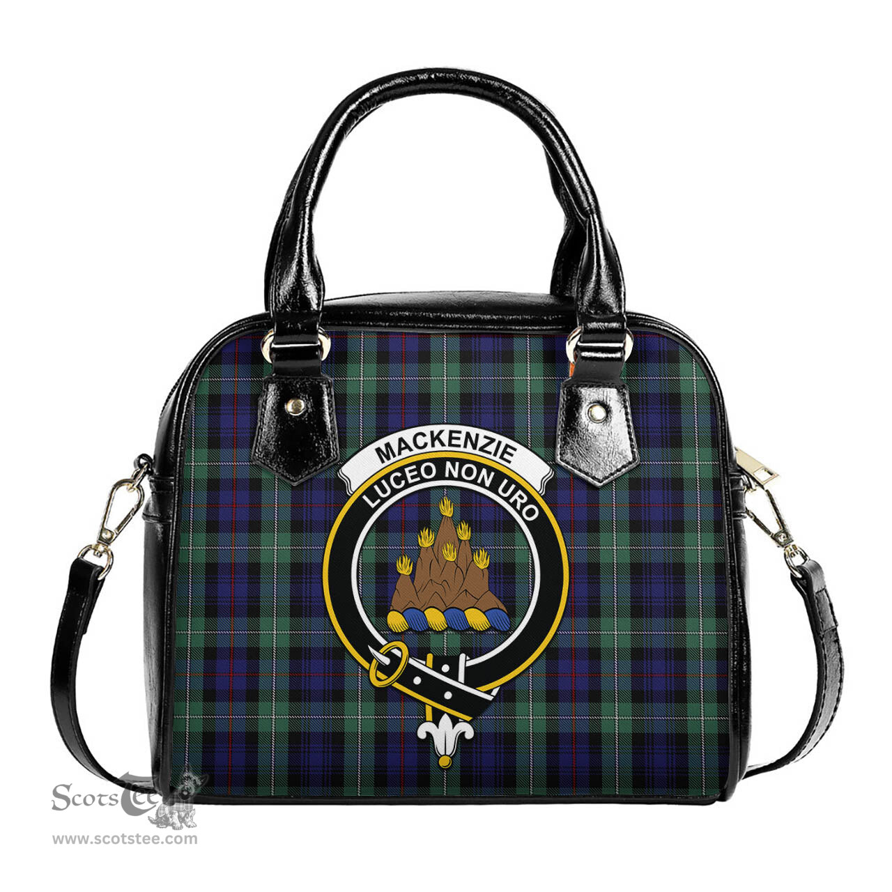Scottish MacKenzie Hunting Green Tartan Shoulder Handbags with Family Crest Scottish Plaid Tartan Plaid - ScotsTee - scotstee.com